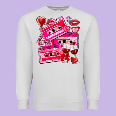 Valentines Day Cassette Premium Sweatshirt Designed By Nancycooperartshop