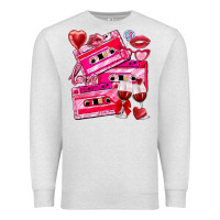 Oatmeal Heather valentines day cassette Premium Sweatshirt - NancyCooperArtShop
