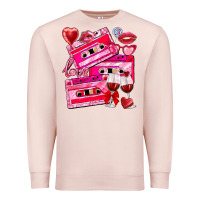 Pale Pink valentines day cassette Premium Sweatshirt - NancyCooperArtShop