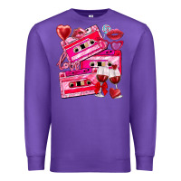 Purple valentines day cassette Premium Sweatshirt - NancyCooperArtShop