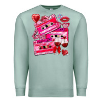 Seafoam valentines day cassette Premium Sweatshirt - NancyCooperArtShop