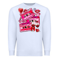 White valentines day cassette Premium Sweatshirt - NancyCooperArtShop