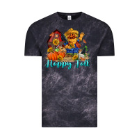 Cloud Black happy fall scarecrow Vintage Tee - FaDigitalArtStudio