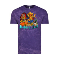 Cloud Purple happy fall scarecrow Vintage Tee - FaDigitalArtStudio