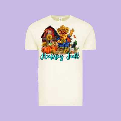Happy Fall Scarecrow Vintage Tee Designed By Fadigitalartstudio