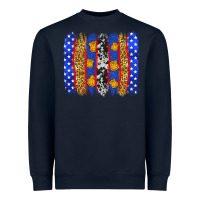 Navy American police brushstrokes Heavyweight Sweatshirt - Neo Western