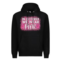 Black in october we wear pink leopard glitter Premium Hoodie - AdoDesignShop