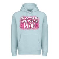 Blue Mist in october we wear pink leopard glitter Premium Hoodie - AdoDesignShop