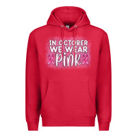 Cardinal in october we wear pink leopard glitter Premium Hoodie - AdoDesignShop