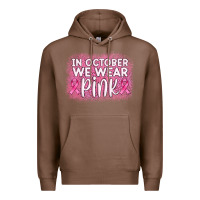 Chestnut in october we wear pink leopard glitter Premium Hoodie - AdoDesignShop