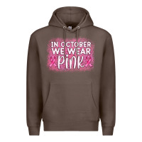 Coffee in october we wear pink leopard glitter Premium Hoodie - AdoDesignShop
