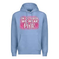 Colony Blue in october we wear pink leopard glitter Premium Hoodie - AdoDesignShop