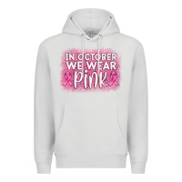 Dove Grey in october we wear pink leopard glitter Premium Hoodie - AdoDesignShop