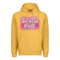 Mustard in october we wear pink leopard glitter Premium Hoodie - AdoDesignShop