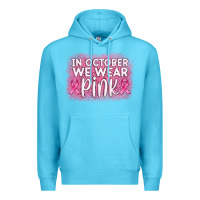 Ocean Blue in october we wear pink leopard glitter Premium Hoodie - AdoDesignShop
