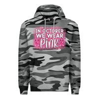 Slate Camo in october we wear pink leopard glitter Premium Hoodie - AdoDesignShop
