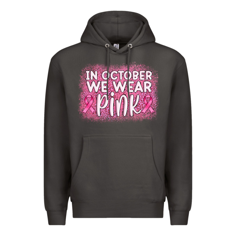 In October We Wear Pink Leopard Glitter Premium Hoodie by AdoDesignShop | Teevron
