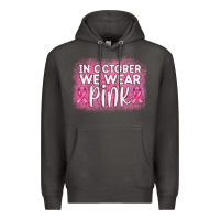 Smoke in october we wear pink leopard glitter Premium Hoodie - AdoDesignShop