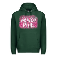 Sports Green in october we wear pink leopard glitter Premium Hoodie - AdoDesignShop