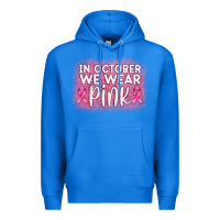 True Royal in october we wear pink leopard glitter Premium Hoodie - AdoDesignShop