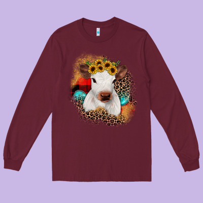 Christmas Heifer Long Sleeve Tee Designed By Jahusdesignshop