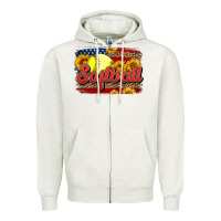 Western American Flag Softball Zipper Hoodie | Teevron