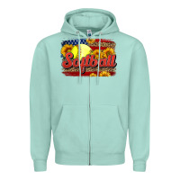 Seafoam Western American Flag Softball Zipper Hoodie - LillyAllenDesigns