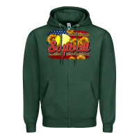Sports Green Western American Flag Softball Zipper Hoodie - LillyAllenDesigns