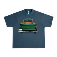 Midnight Navy western green truck back view Urban Heavy Tee - FaDigitalArtStudio