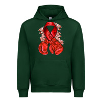 Forest Green Red ribbon with boxing gloves Urban Hoodie - NancyCooperArtShop