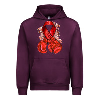 Mauve Wine Red ribbon with boxing gloves Urban Hoodie - NancyCooperArtShop