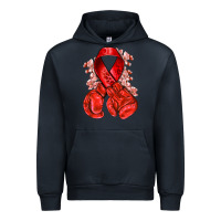 Navy Red ribbon with boxing gloves Urban Hoodie - NancyCooperArtShop