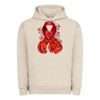 Pigment French Oak Red ribbon with boxing gloves Urban Hoodie - NancyCooperArtShop