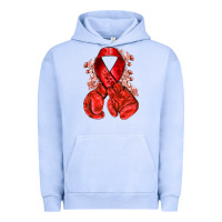 Pigment Grape Ice Red ribbon with boxing gloves Urban Hoodie - NancyCooperArtShop