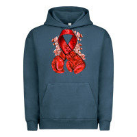 Pigment Midnight Navy Red ribbon with boxing gloves Urban Hoodie - NancyCooperArtShop