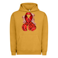 Pigment Peanut Butter Red ribbon with boxing gloves Urban Hoodie - NancyCooperArtShop