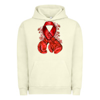 Pigment Pistachio Red ribbon with boxing gloves Urban Hoodie - NancyCooperArtShop