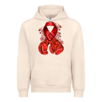 Sandshell Red ribbon with boxing gloves Urban Hoodie - NancyCooperArtShop