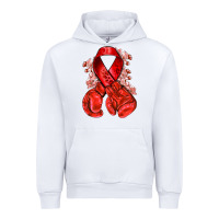 White Red ribbon with boxing gloves Urban Hoodie - NancyCooperArtShop