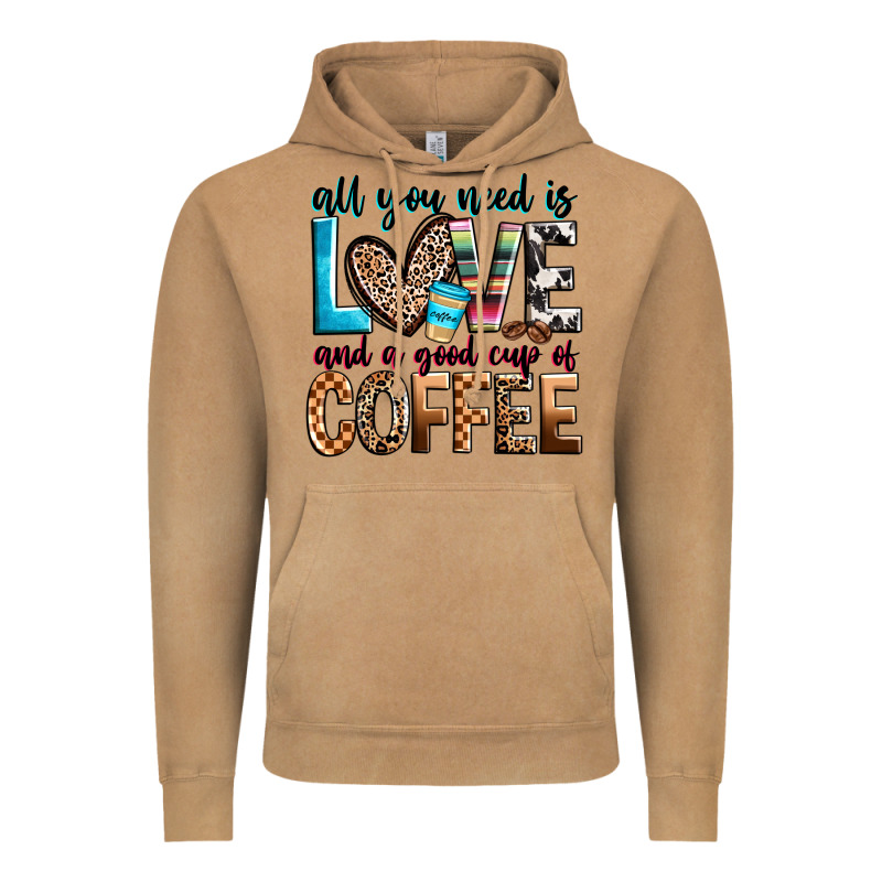 All You Need Is Love And A Good Cup Of Coffee Vintage Hoodie by Zillion Design Studio | Teevron