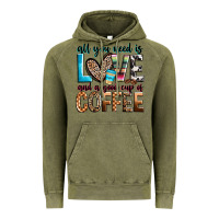 Vintage Olive all you need is love and a good cup of coffee Vintage Hoodie - Zillion Design Studio