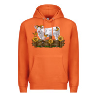 Carrot charolais calf with sunflowers Premium Hoodie - LillyAllenDesigns