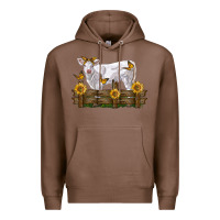 Chestnut charolais calf with sunflowers Premium Hoodie - LillyAllenDesigns