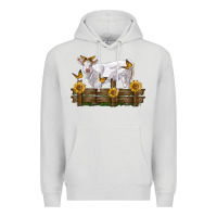 Dove Grey charolais calf with sunflowers Premium Hoodie - LillyAllenDesigns