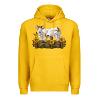 Lemon charolais calf with sunflowers Premium Hoodie - LillyAllenDesigns