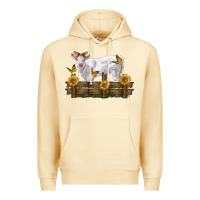 Pina Colada charolais calf with sunflowers Premium Hoodie - LillyAllenDesigns