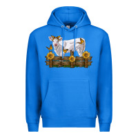 True Royal charolais calf with sunflowers Premium Hoodie - LillyAllenDesigns