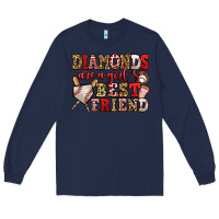 Navy diamonds are a girl's best friend baseball Long Sleeve Tee - Jasminsmagicworld