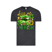 Vintage Black Kiss me im irish st.patricks day lips st.patricks Vintage Tee - Neo Western