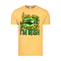 Vintage Mustard Kiss me im irish st.patricks day lips st.patricks Vintage Tee - Neo Western